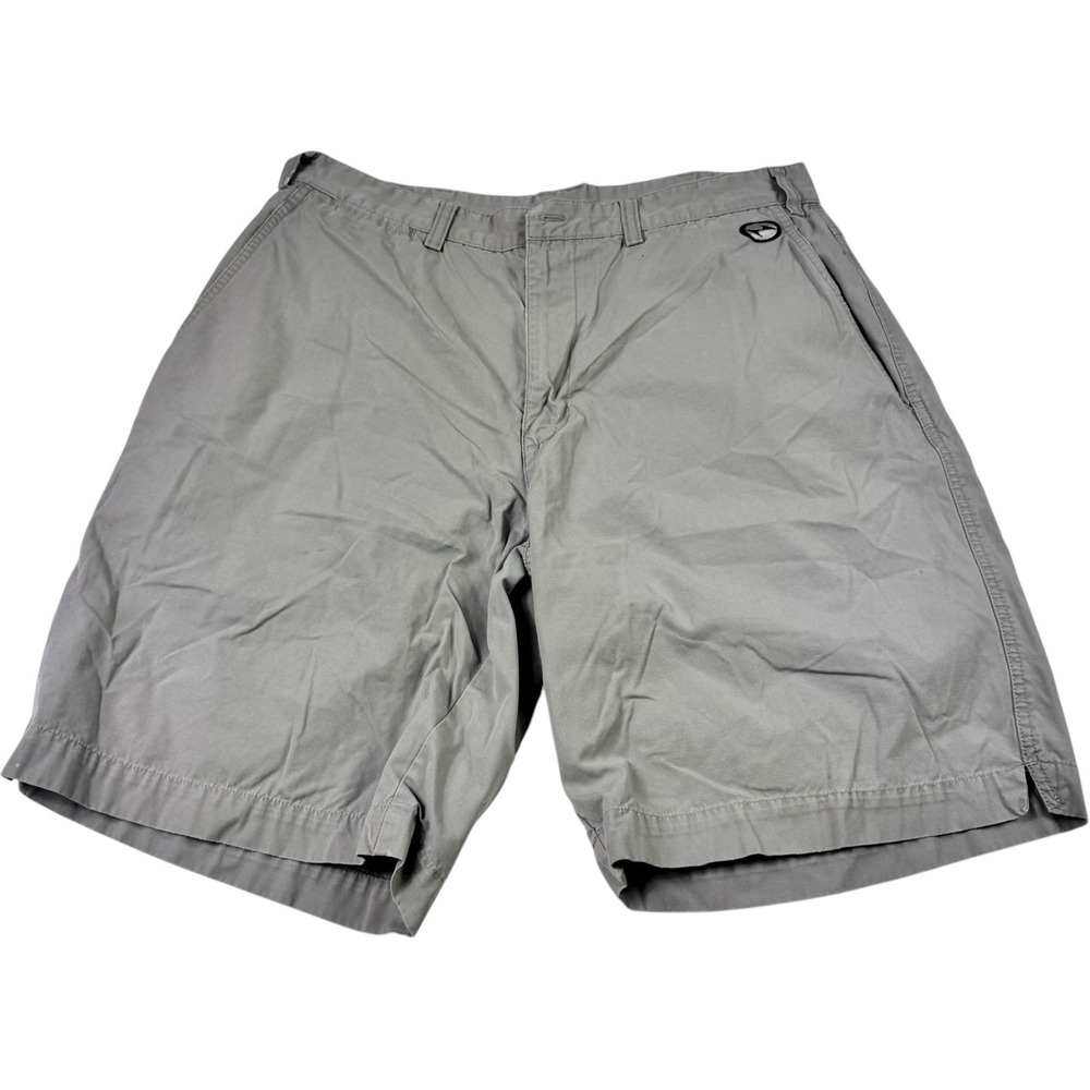 Nike Tiger Slam Gray Ying Yang Flat Front Shorts Men's Medium *Missing Button